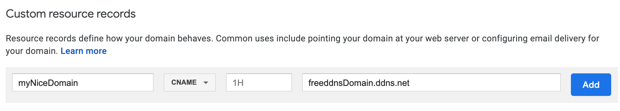 google domain setup