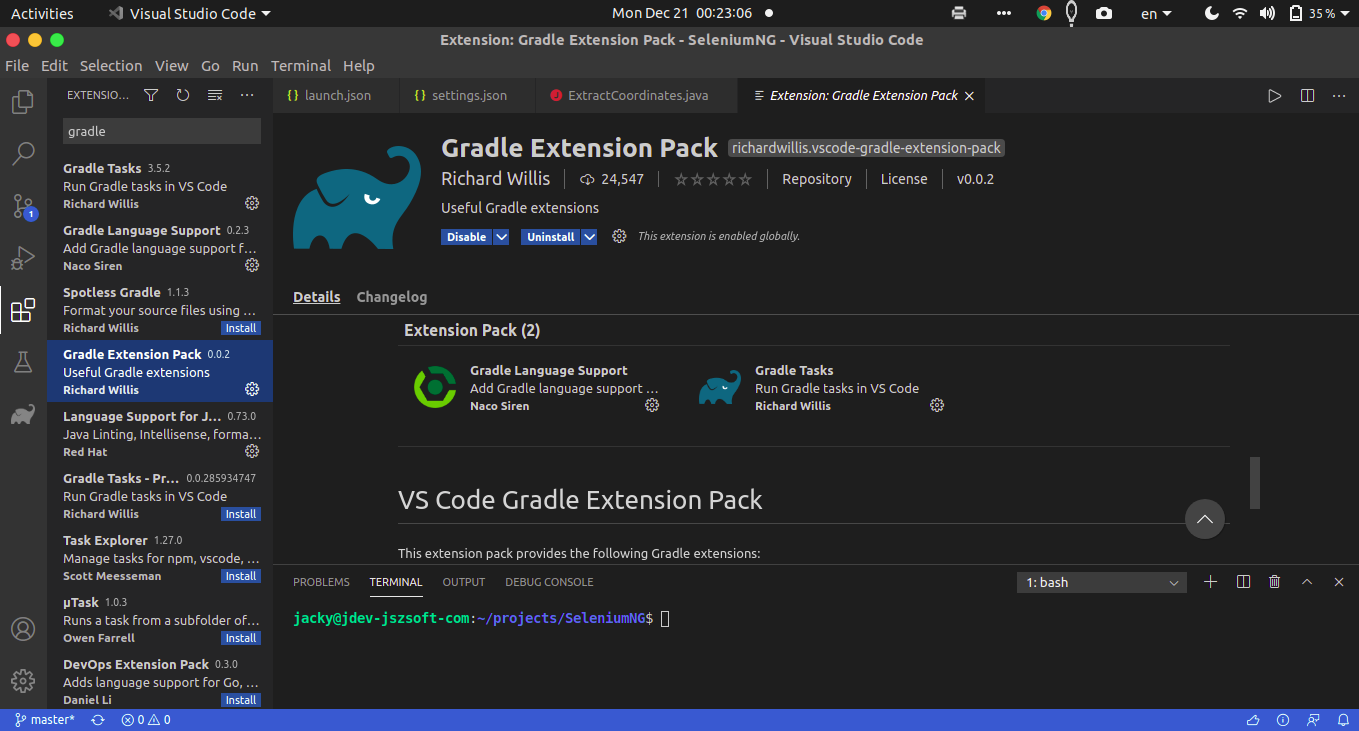 gradle extension