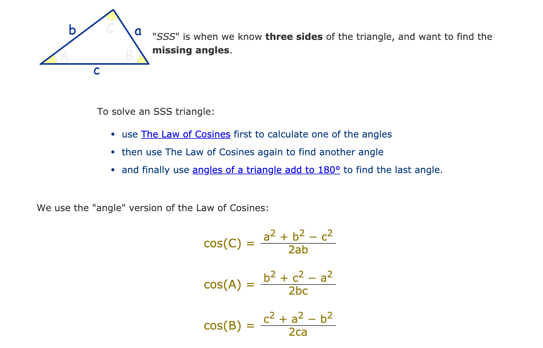 Calculate angle